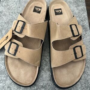 Quiksilver Tan Men's Sandals with Black Buckles